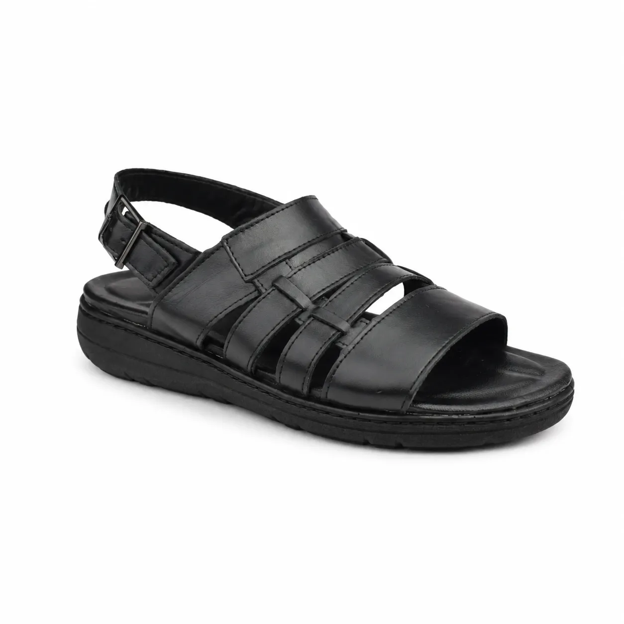 Sandales pour homme 022 Noir Cuir 